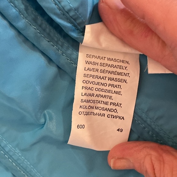 BARBARA LEBEK Long sleeved button down Aqua Rain Coat. EURO Size 46 Canadian 15 - Picture 14 of 17